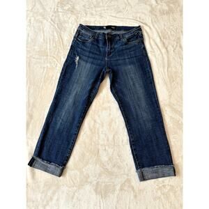 Kut from the Kloth Amy Crop Straight Leg Size 8 Dark Wash Jeans Classic Capsule